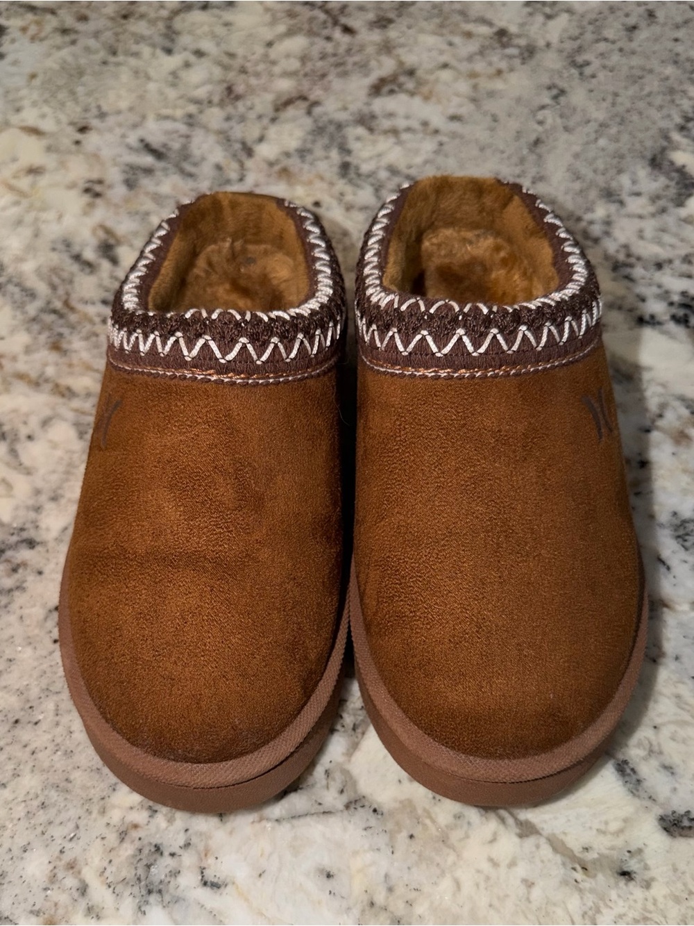 Hurley Kids Brown Fuzzy Lined Slip-On Shoes - Size 12